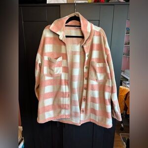 Sonoma Pink and White Striped Shacket